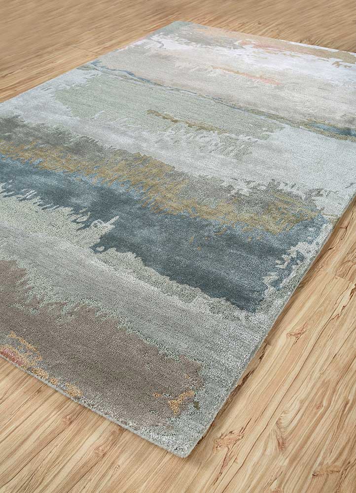 genesis grey and black wool and viscose hand tufted Rug - FoldShot
